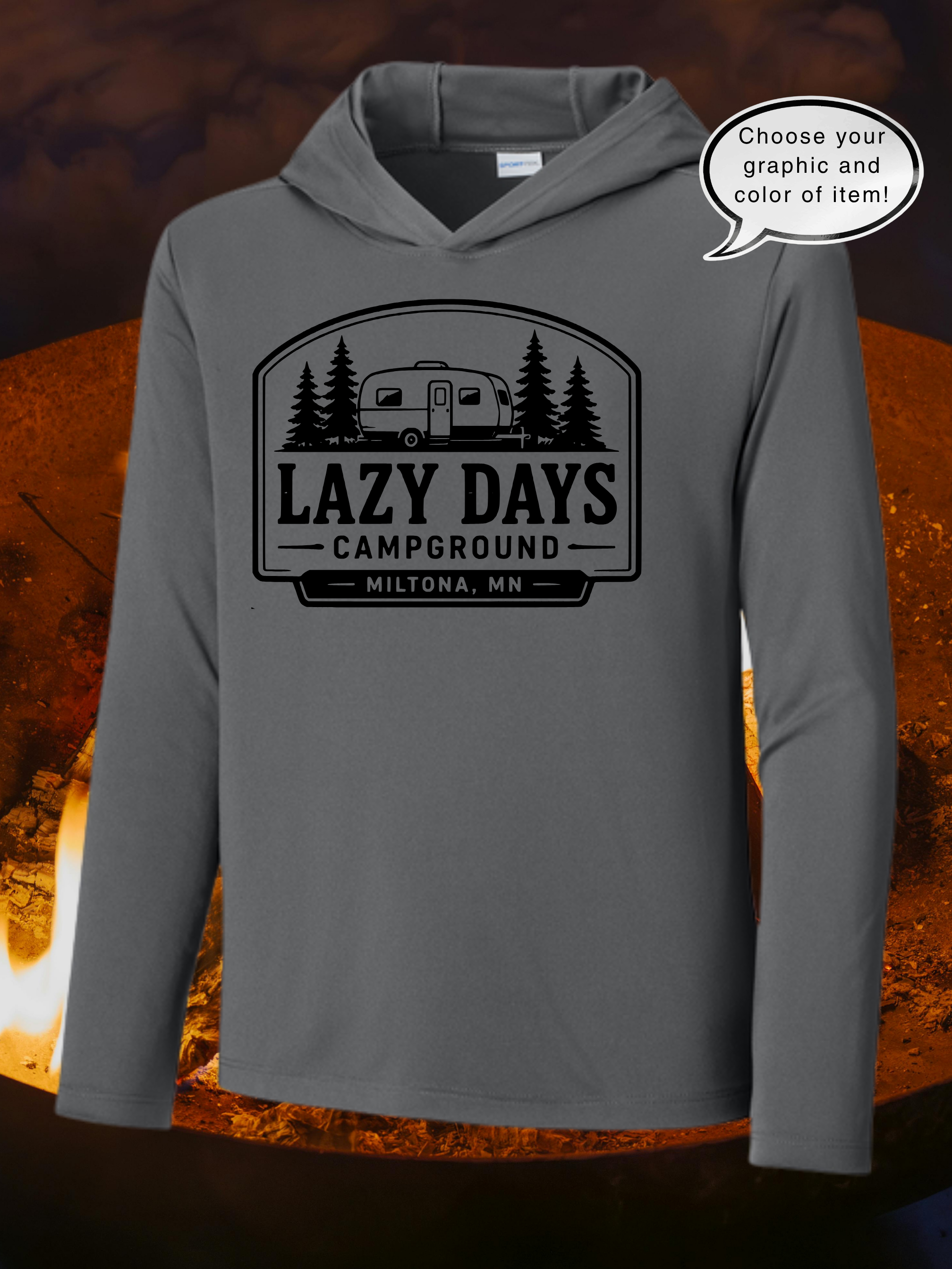 Lazy Days Campground Sport-Tek® Youth Posi-UV® Pro Long Sleeve Tee