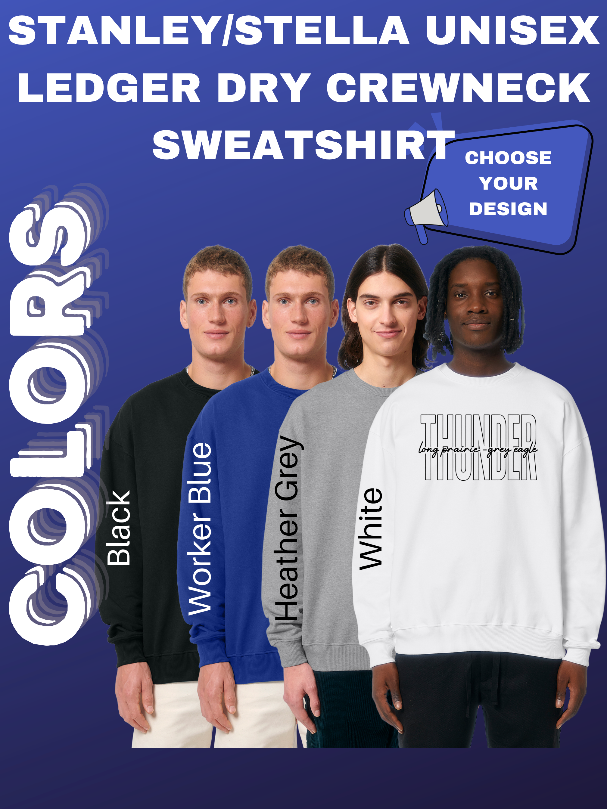 Stanley/Stella Unisex Ledger Dry Crewneck Sweatshirt
