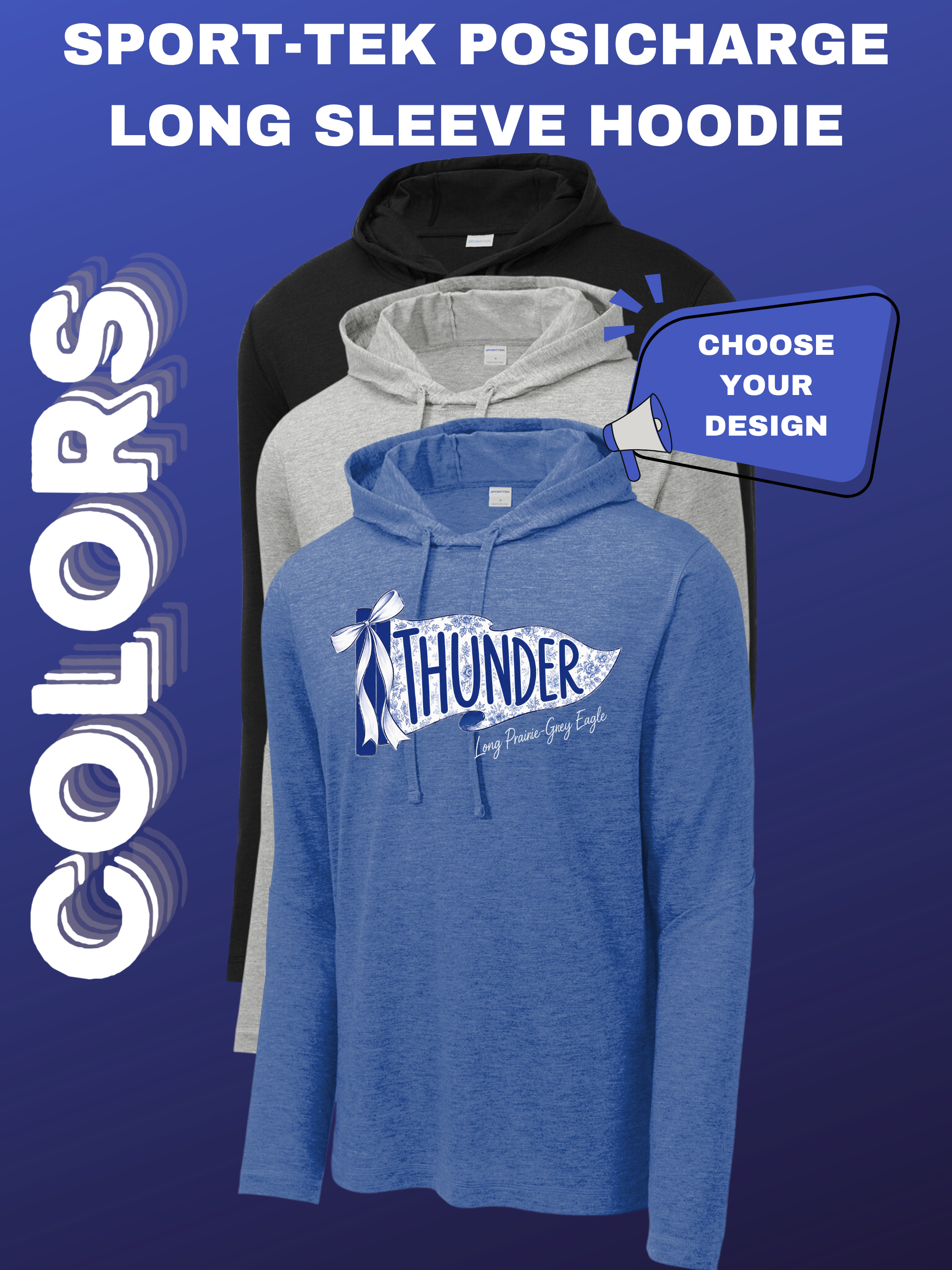 Sport-Tek PosiCharge Tri-Blend Wicking Long Sleeve Hoodie