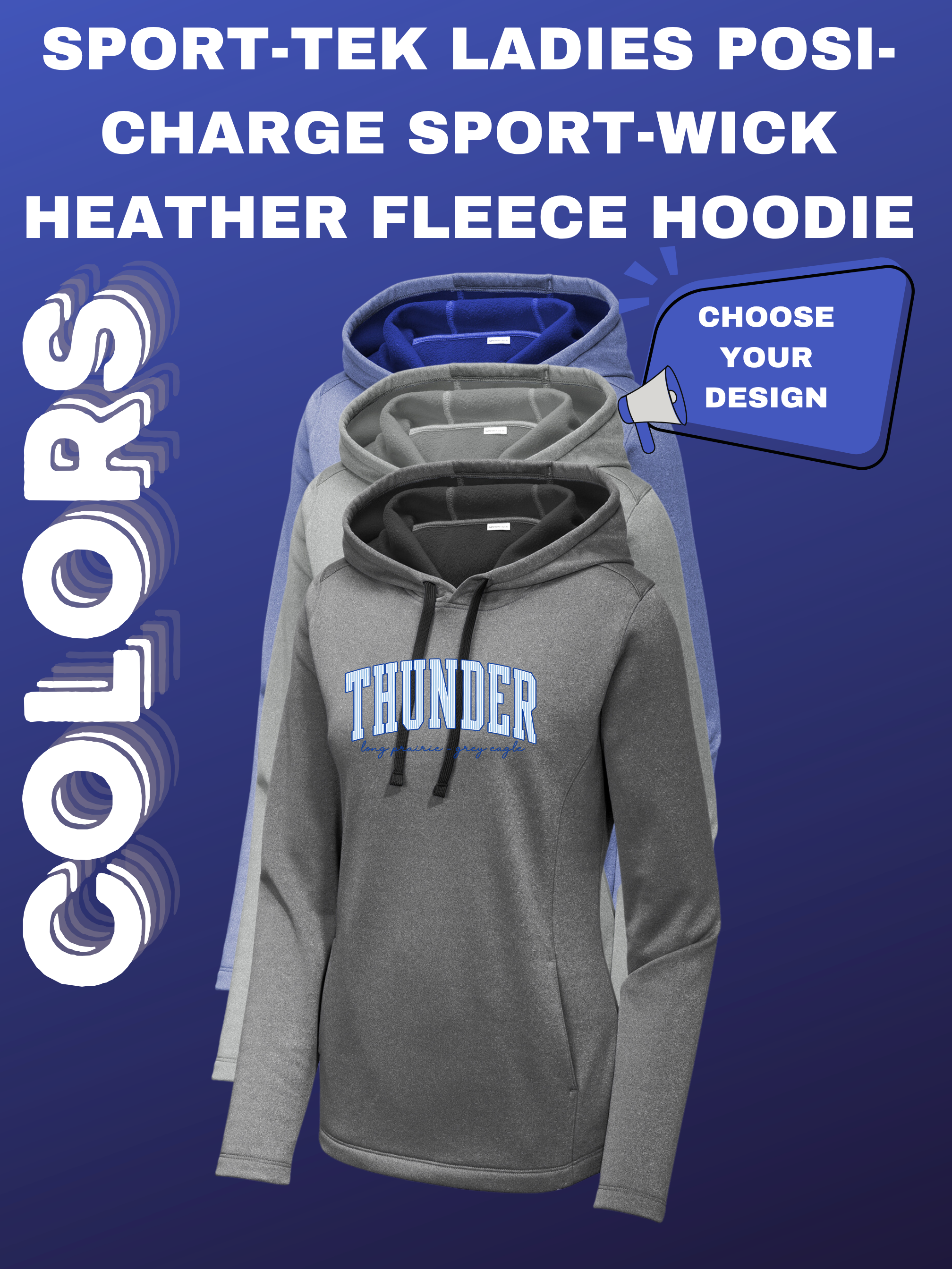 Sport-Tek Women's PosiCharge Sport-Wick Heather Fleece Hooded Pullover