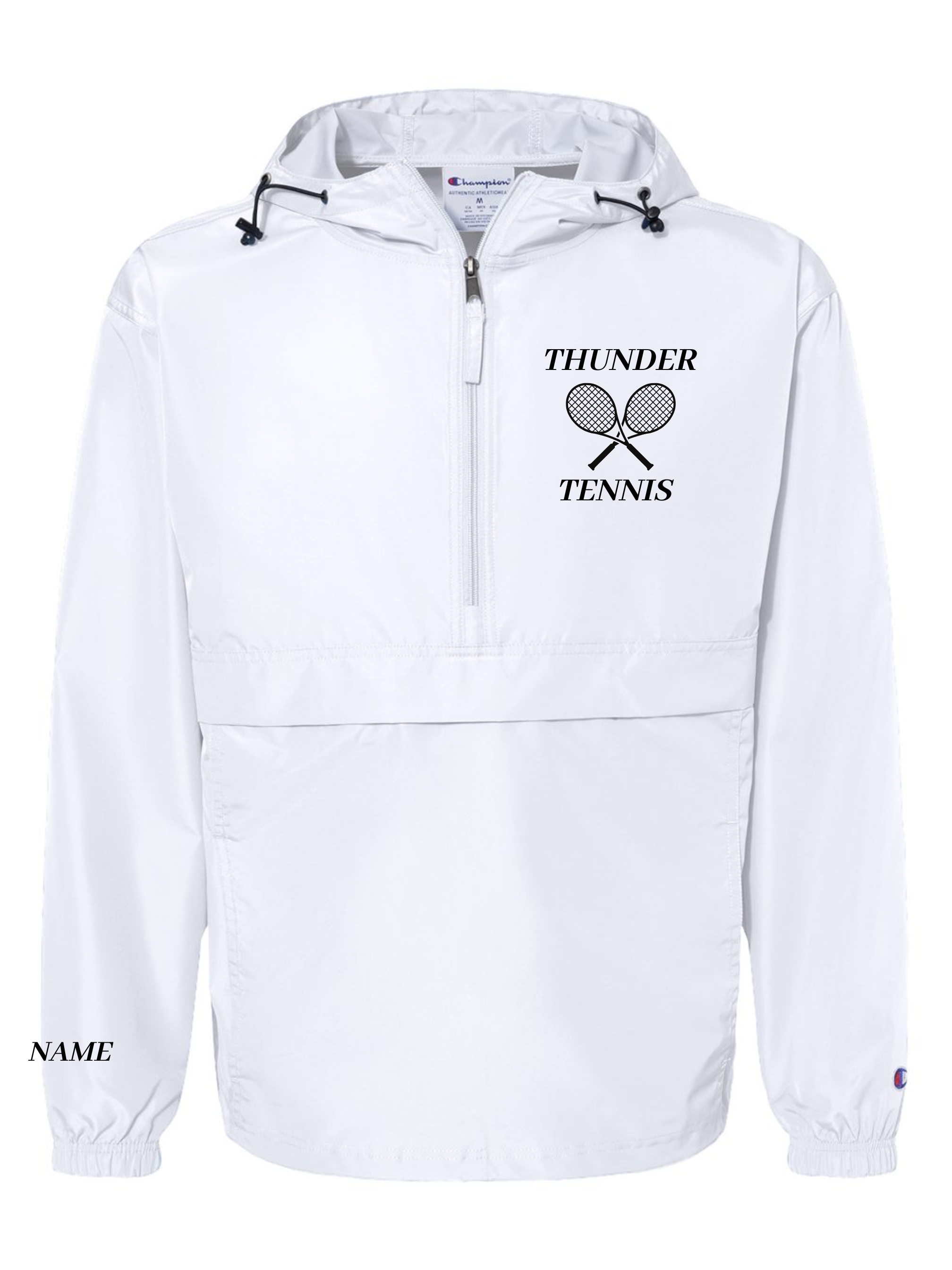 Tennis Team-Champion Hooded Packable Quarter-Zip Jacket