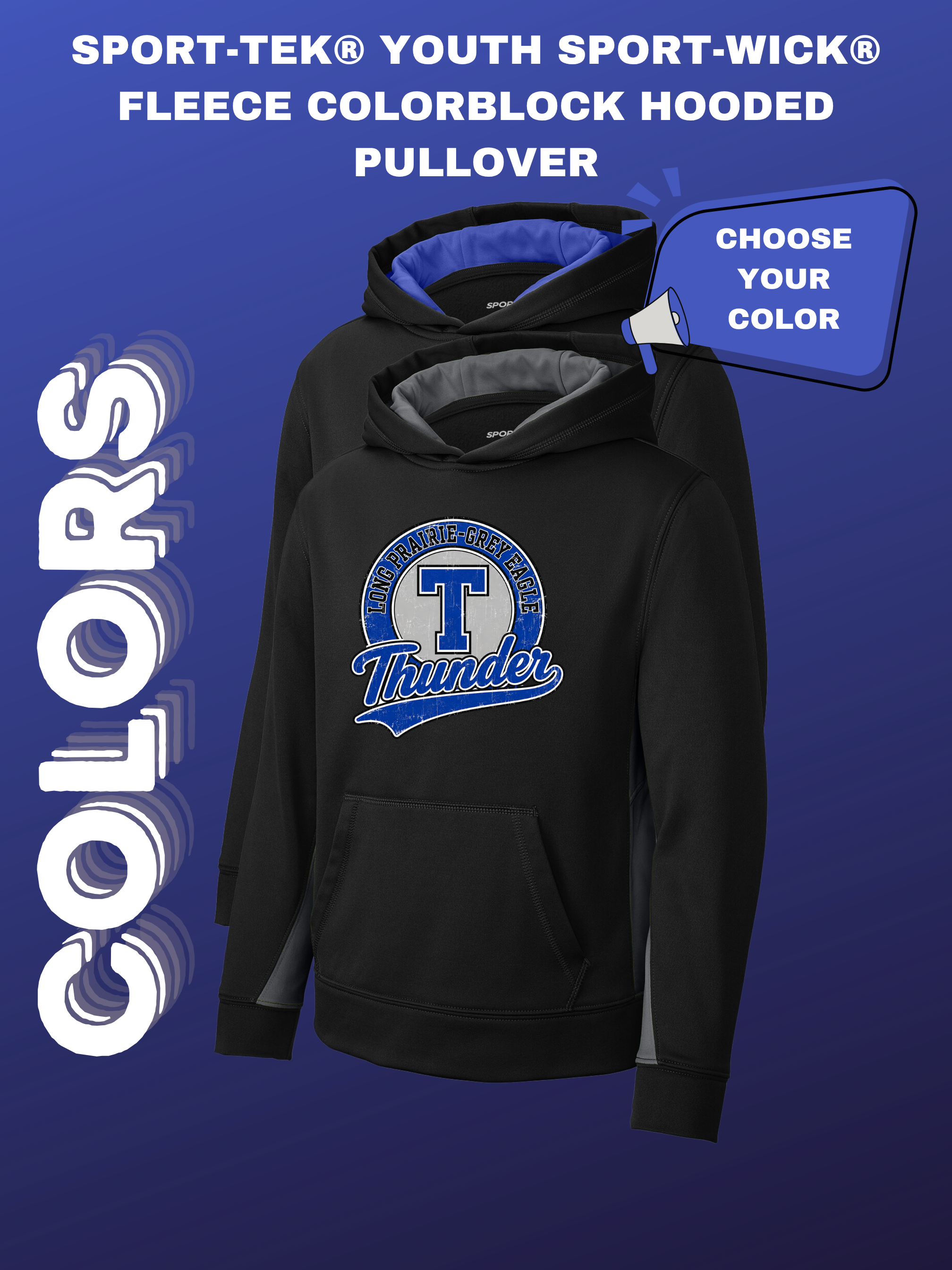 Sport-Tek® Youth Sport-Wick® CamoHex Fleece Colorblock Hooded Pullover