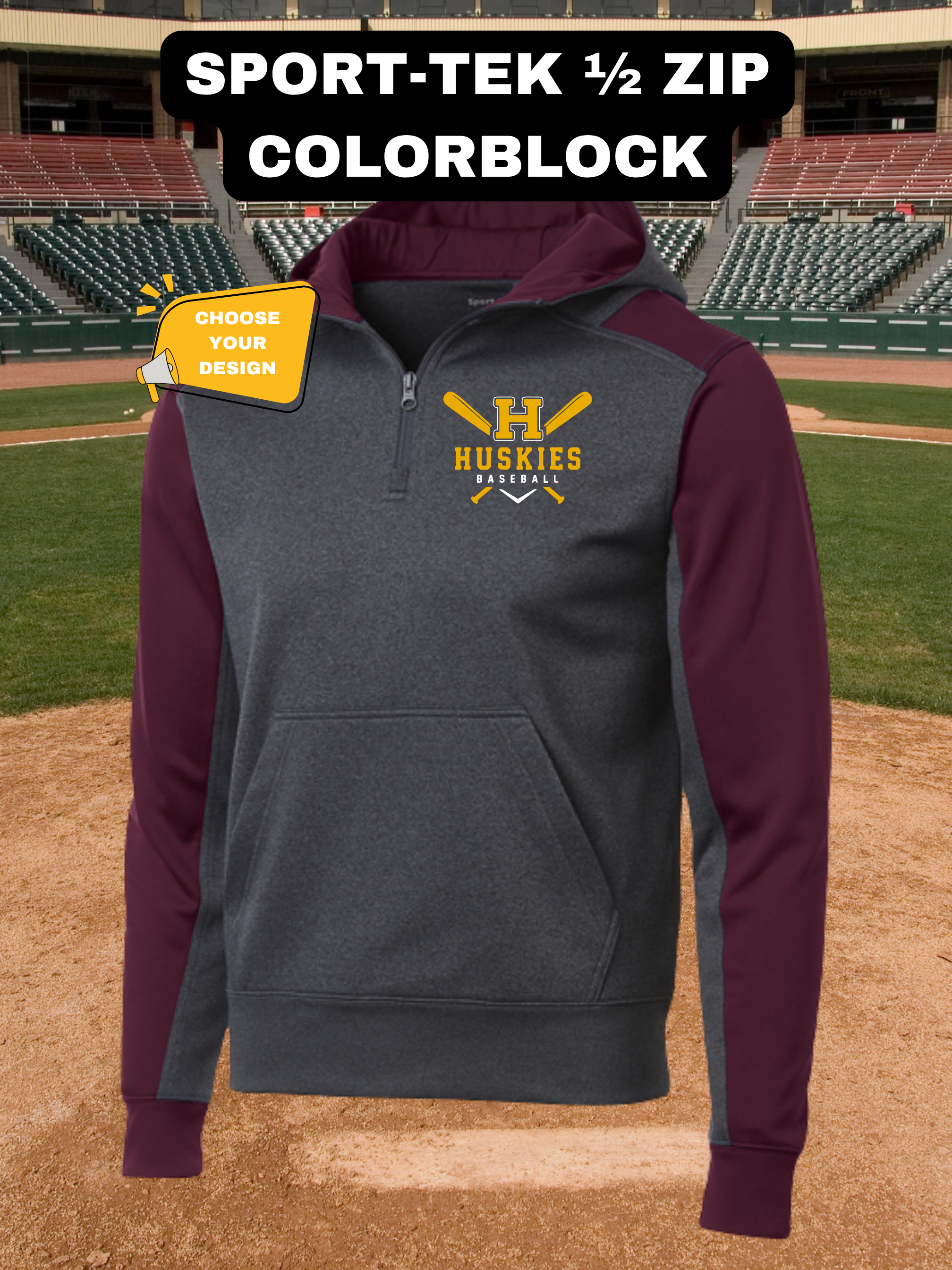 Adult Sport-tek 1/2 Zip Colorblock