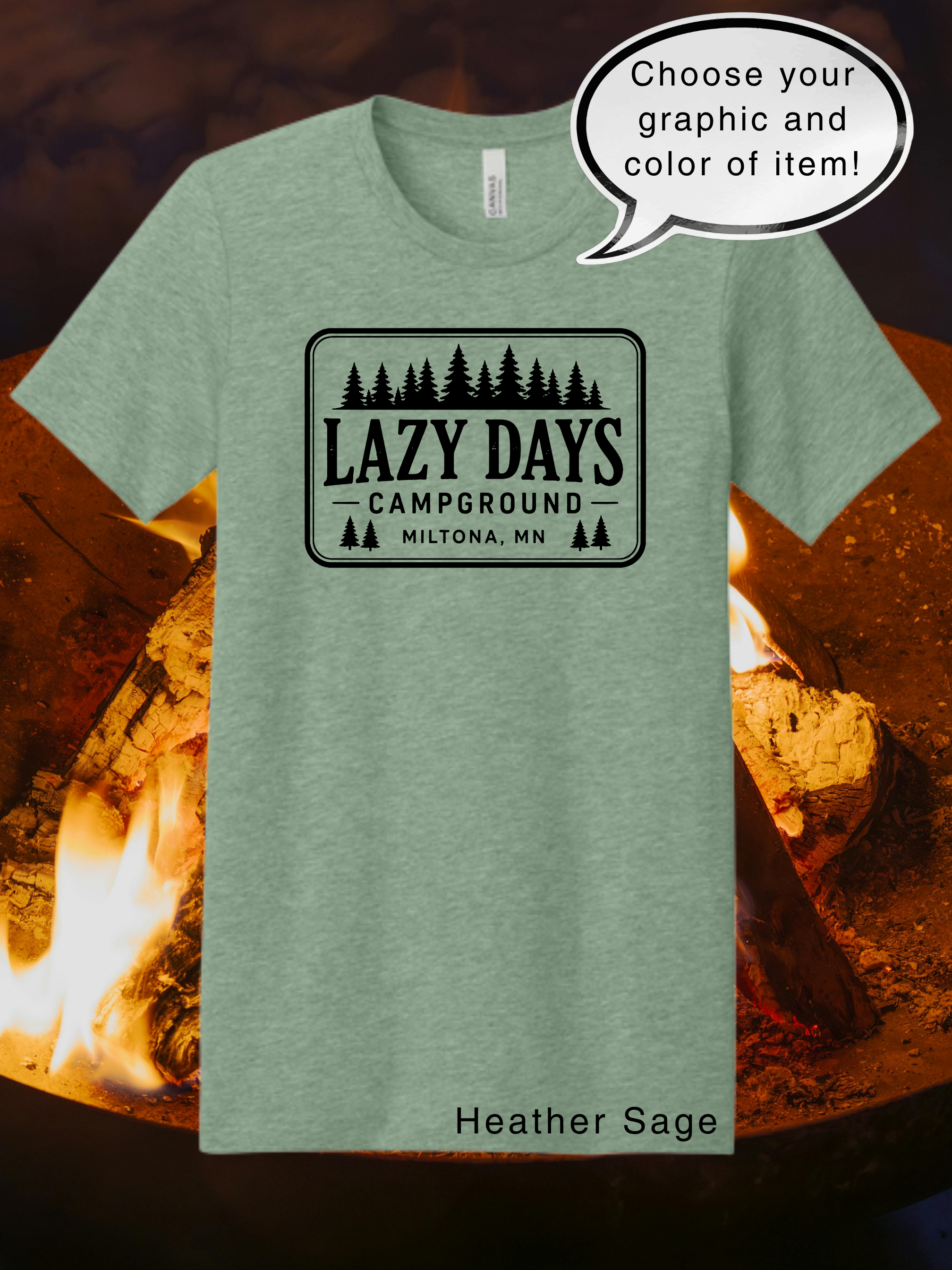Lazy Days Campground Bella+Canvas Adult Short Sleeve Shirt