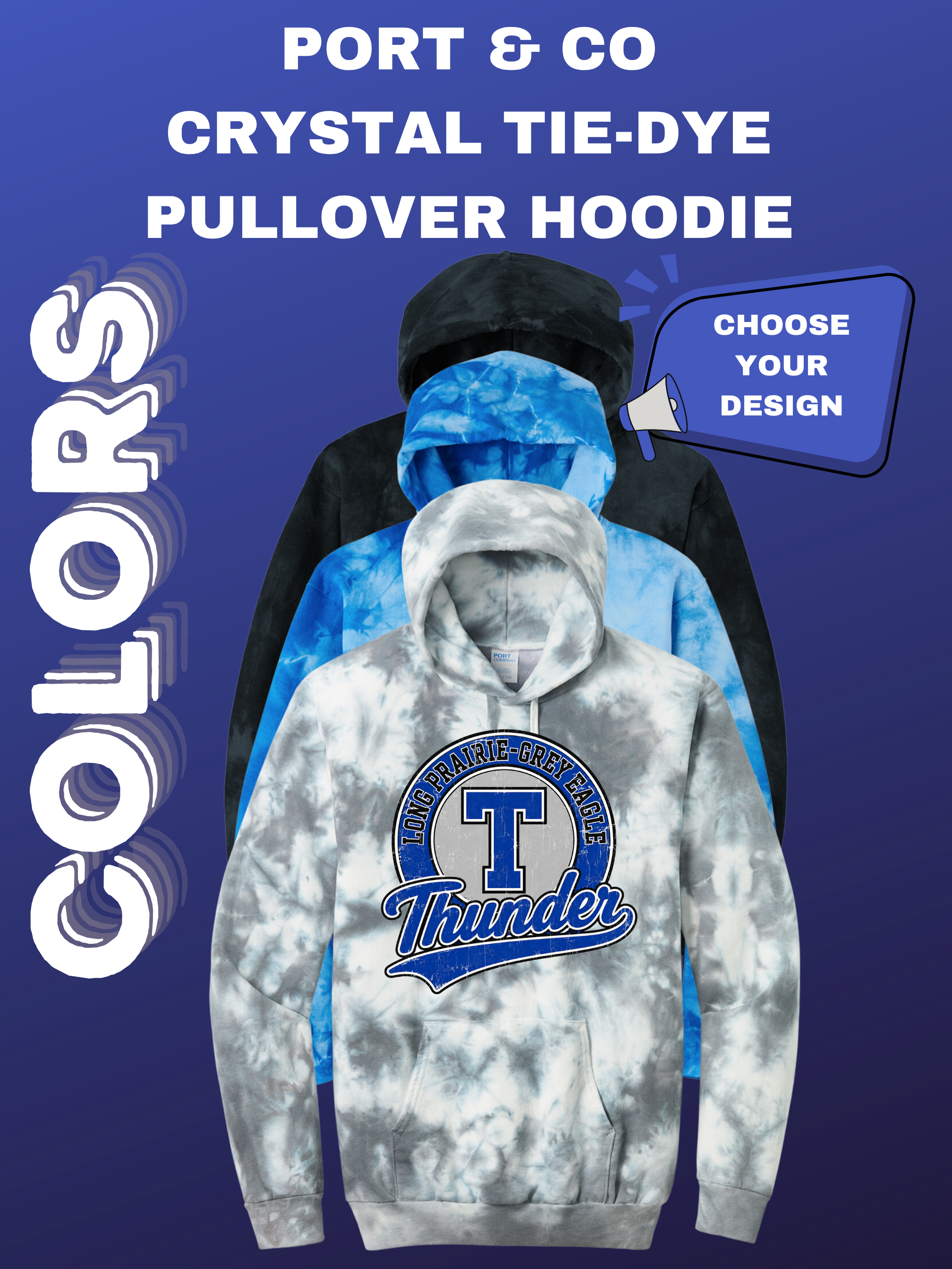 Port & Company Crystal Tie-Dye Pullover Hoodie