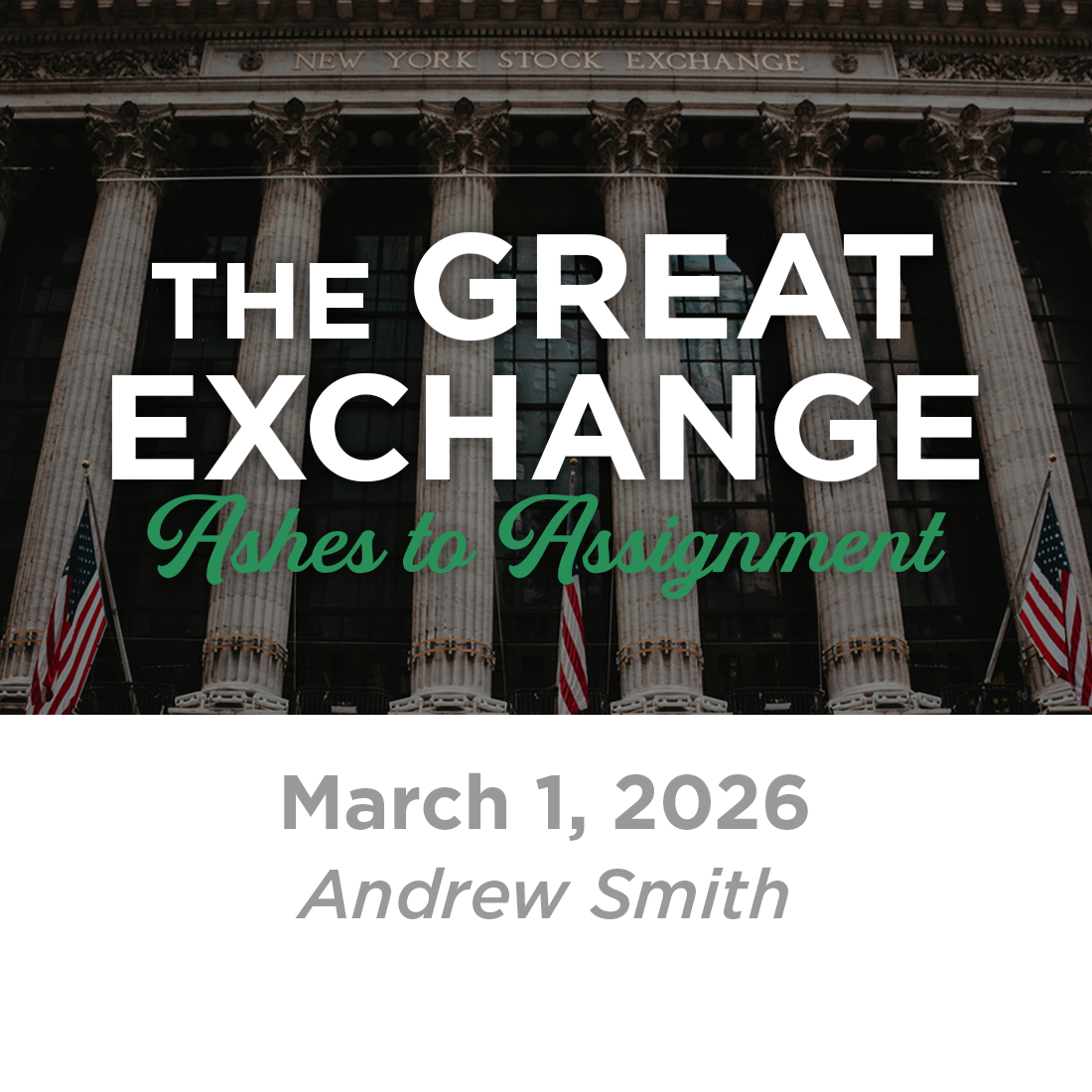The Great Exchange: Ashes to Assignment (Andrew Smith)  3-1-26