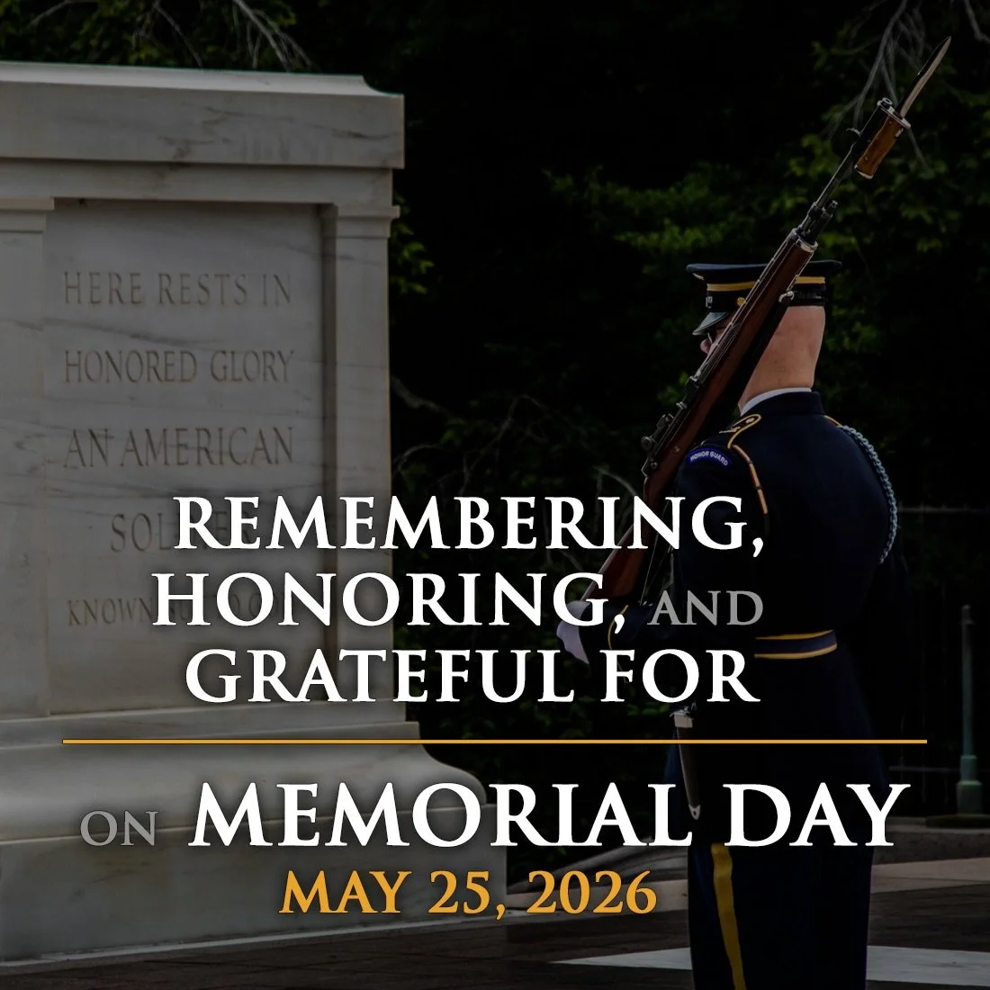 Happy Memorial Day. Remembering those that lost their life in services to this country. We lift up their loved ones they left behind and honor their ultimate sacrifice.