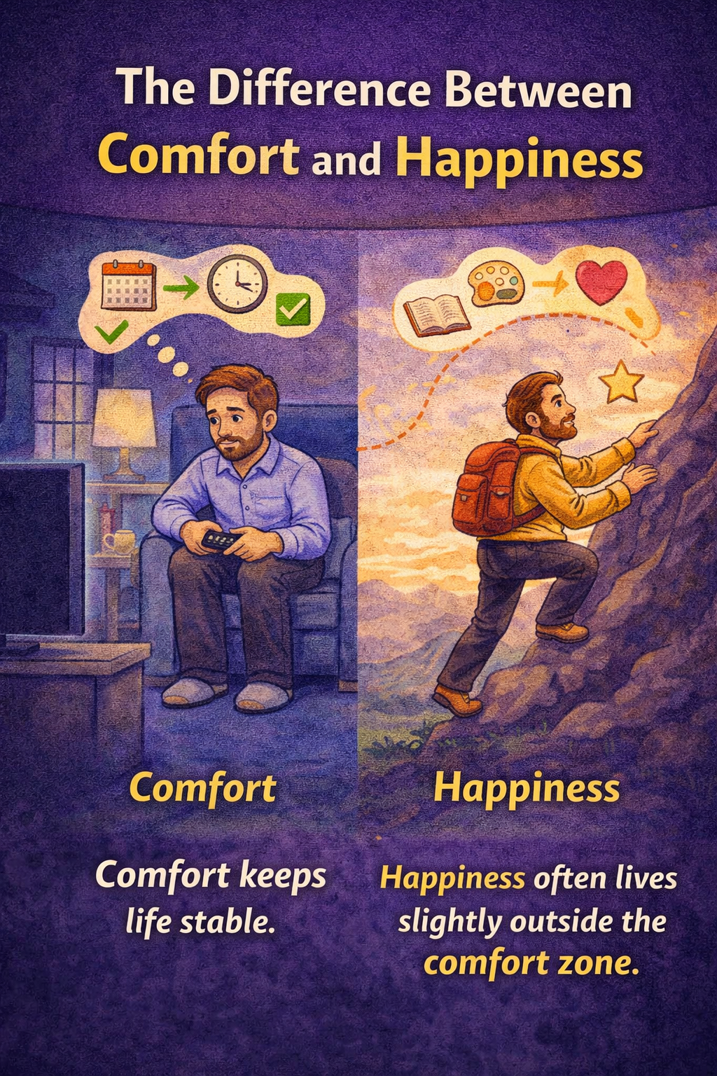 The Difference Between Comfort and Happiness