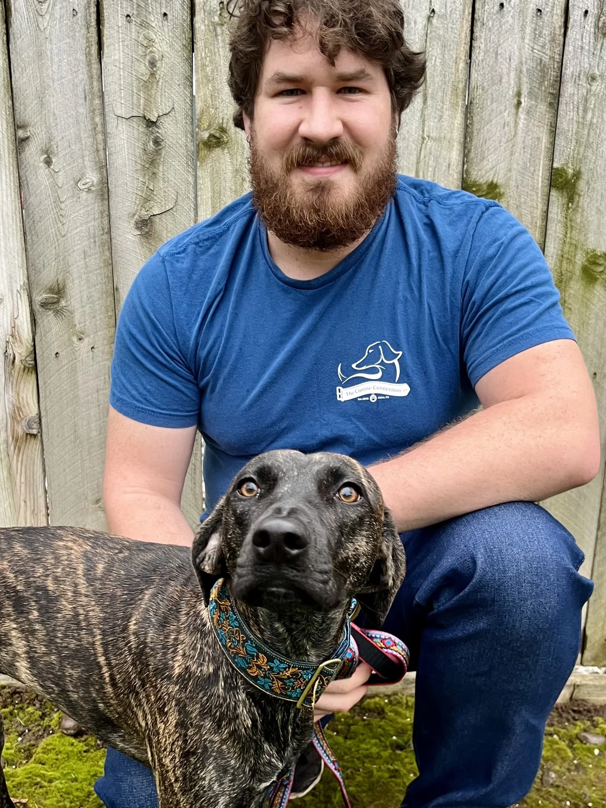 avery beaudette and his dog