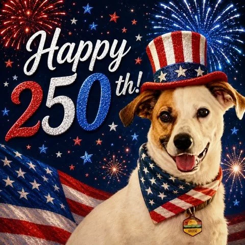 DOG OF THE DAY! 7-4-26. Happy Independence to all from one of our star students, an adoptee of @tehamaanimals, Goose! Be safe, check gates, keep your dogs indoors, don&rsquo;t be afraid to comfort them during scary fireworks, and enjoy this day with 