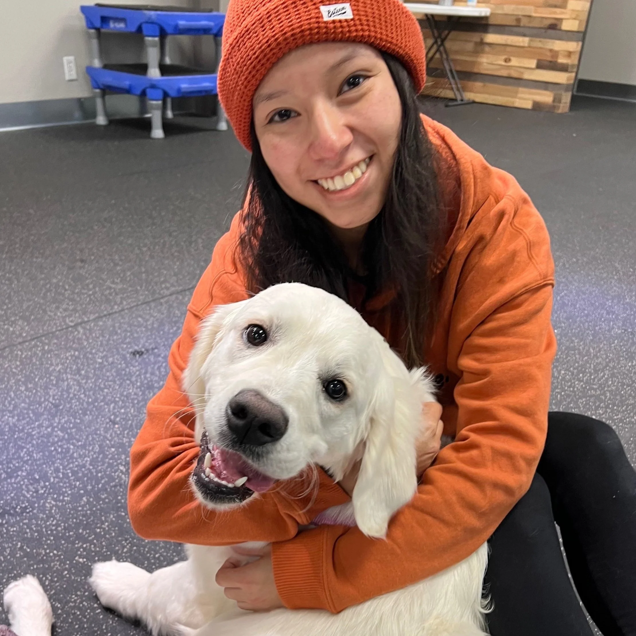 olivia porcayo and her dog