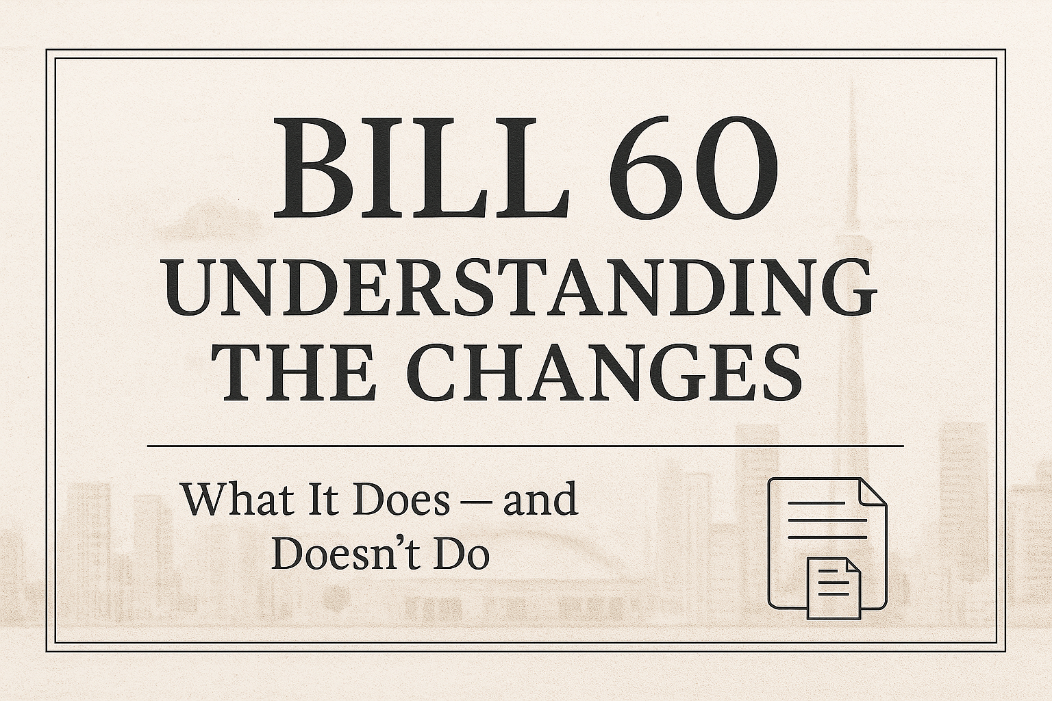Ontario Bill 60: Understanding the Changes