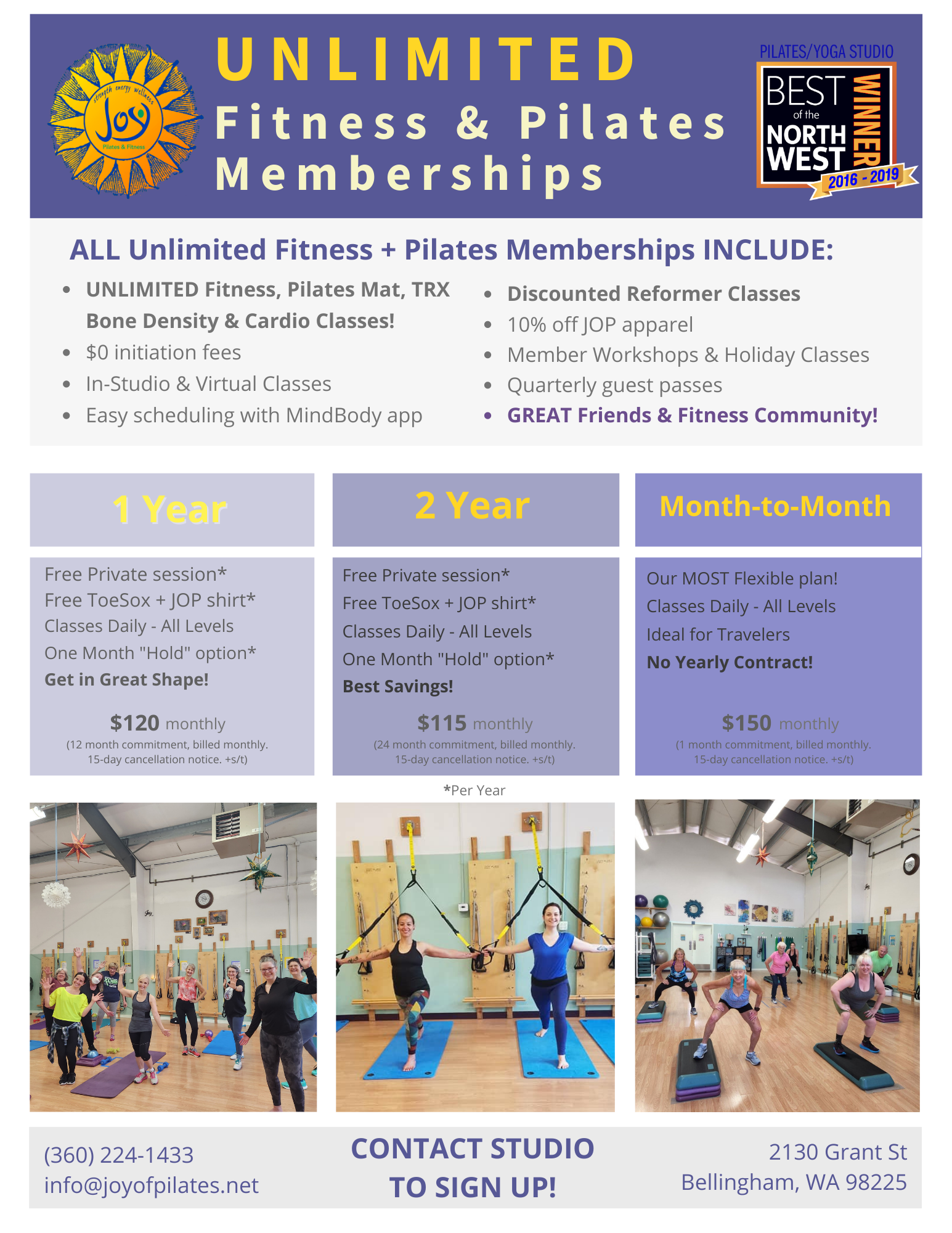 Membership Rates — Joy of Pilates