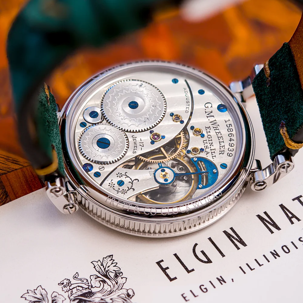 ELGIN G.M. WHEELER エルジン 懐中時計 17石　高級機　稼働品 Elgin pocket watch conversion — Frett & Co Clockworks