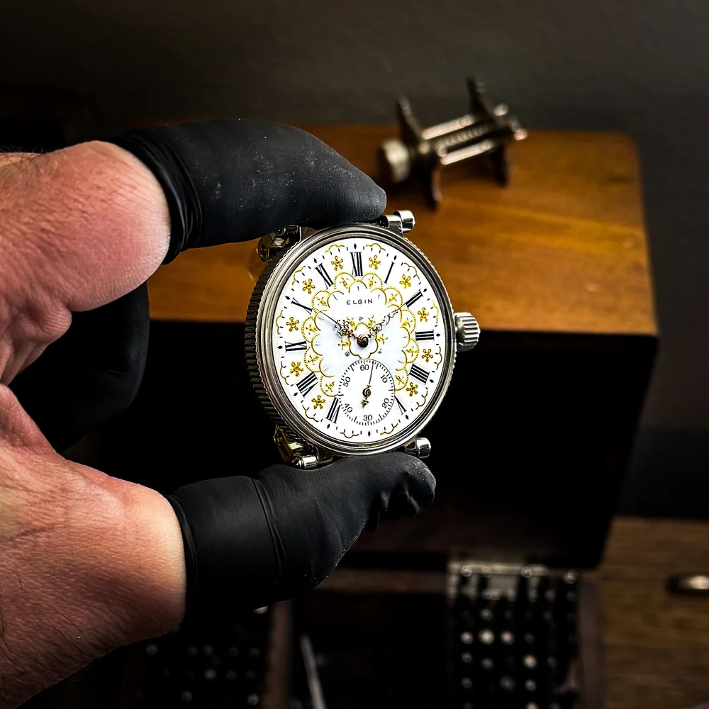 Elgin pocket watch conversion — Frett & Co Clockworks