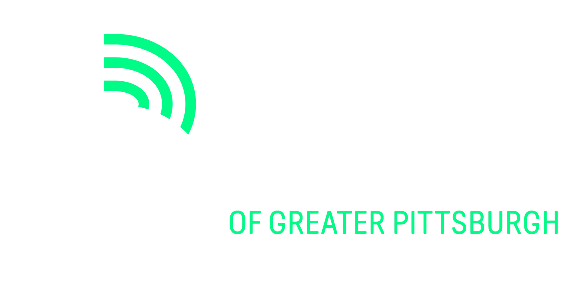 Logo of Big Brothers Big Sisters of Greater Pittsburgh with stylized 'B' design and green and white text.