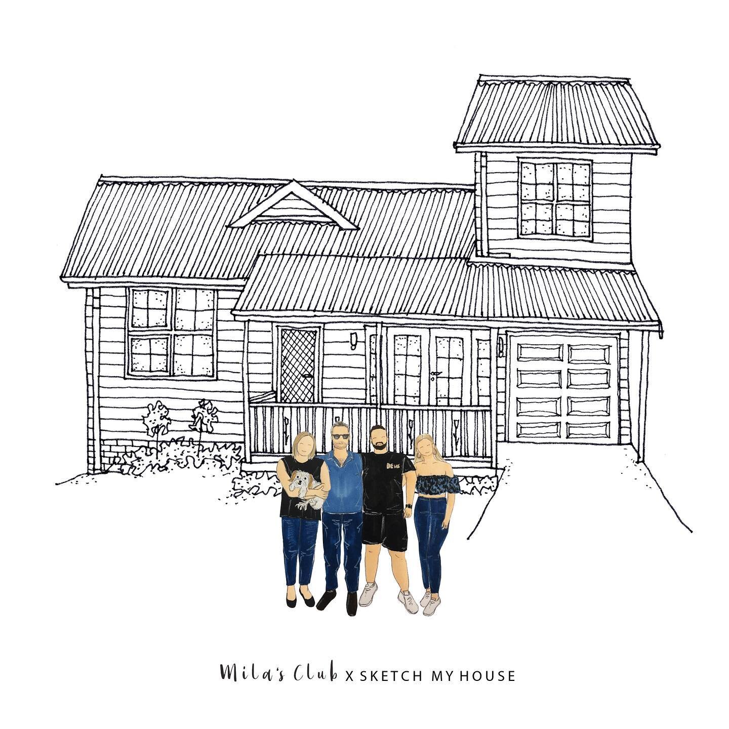 Amazing @amy.hajek treated her mum@for her birthday. Her home and her people in one cutsie collab with @milas_club 

#birthdaygift #houseillutstration #justdraw #architecture #artline #inksketch #sketchmyhouse #sutherlandshire #sutherlandshirebusines
