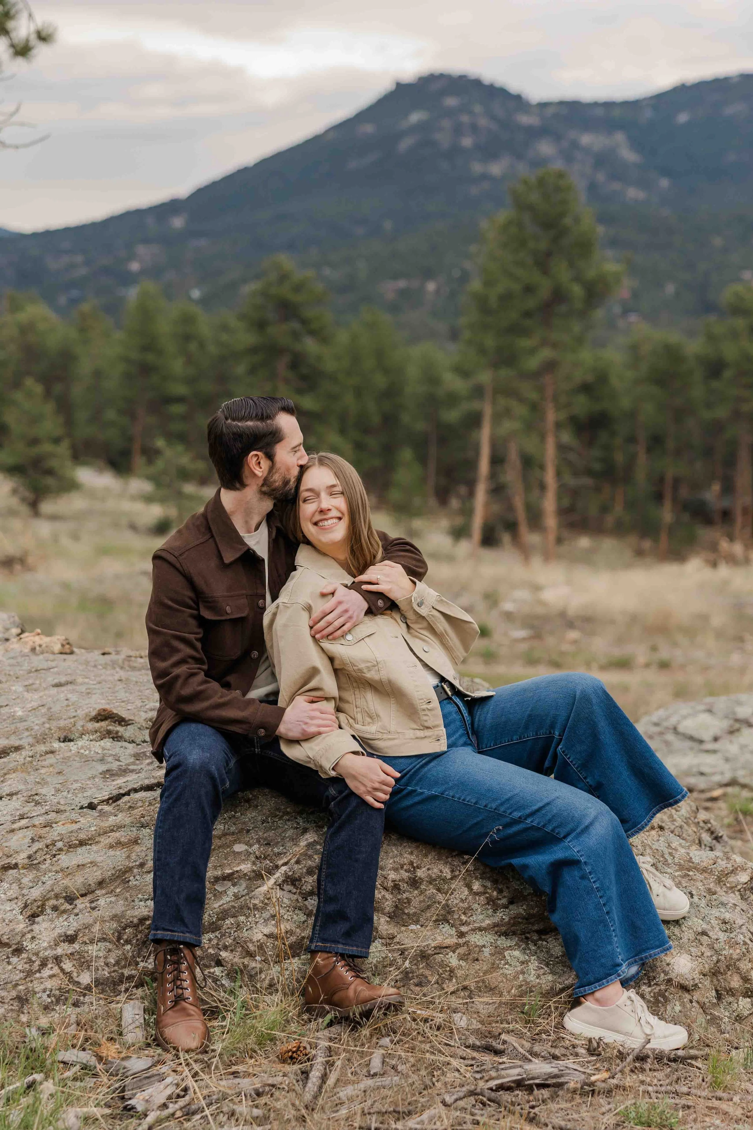 Rainy Engagement Photos in Colorado