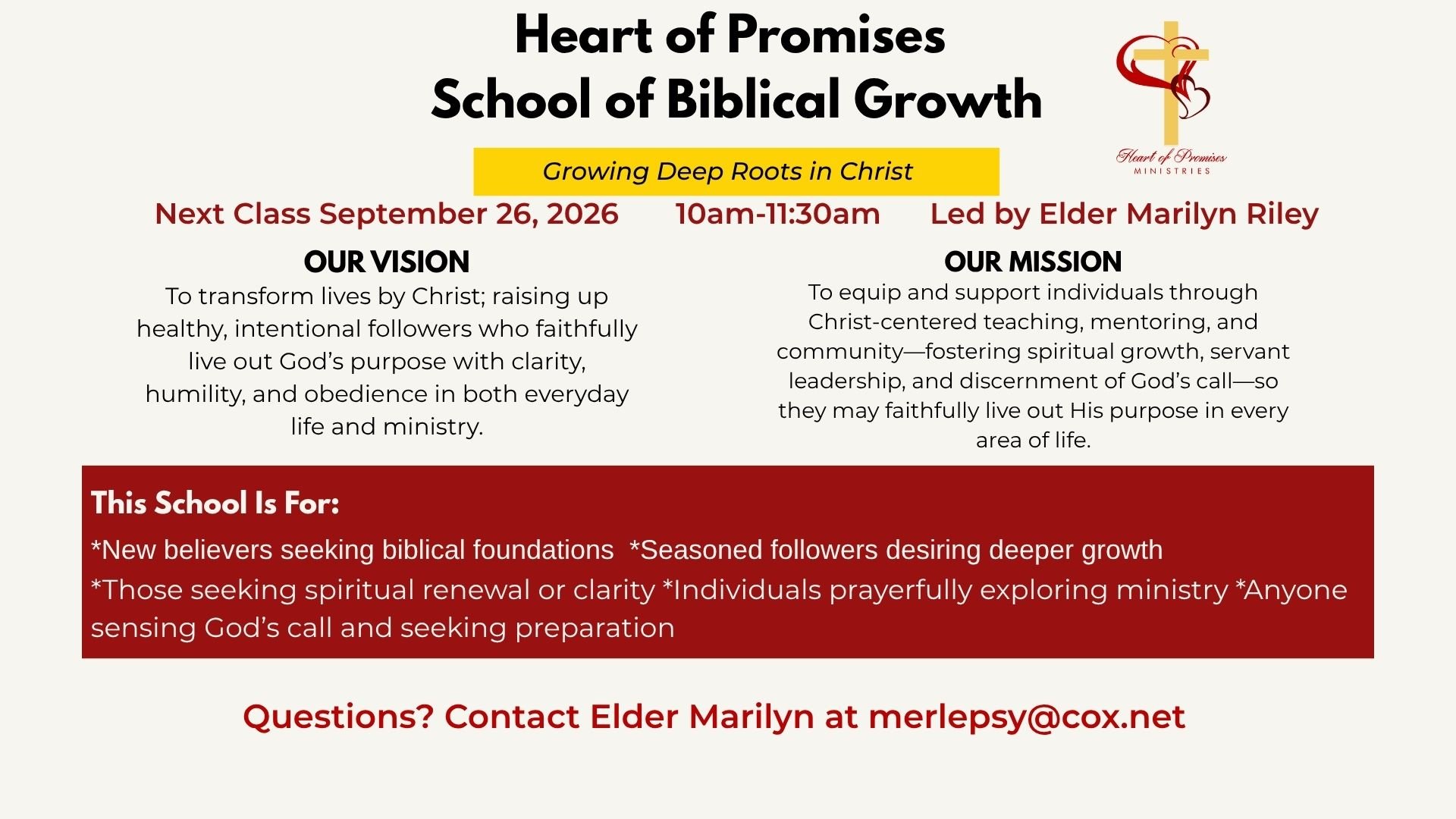 HOP's Biblical School of Growth