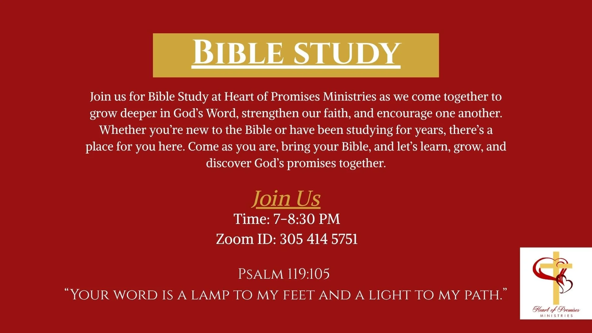 Bible Study on ZOOM!