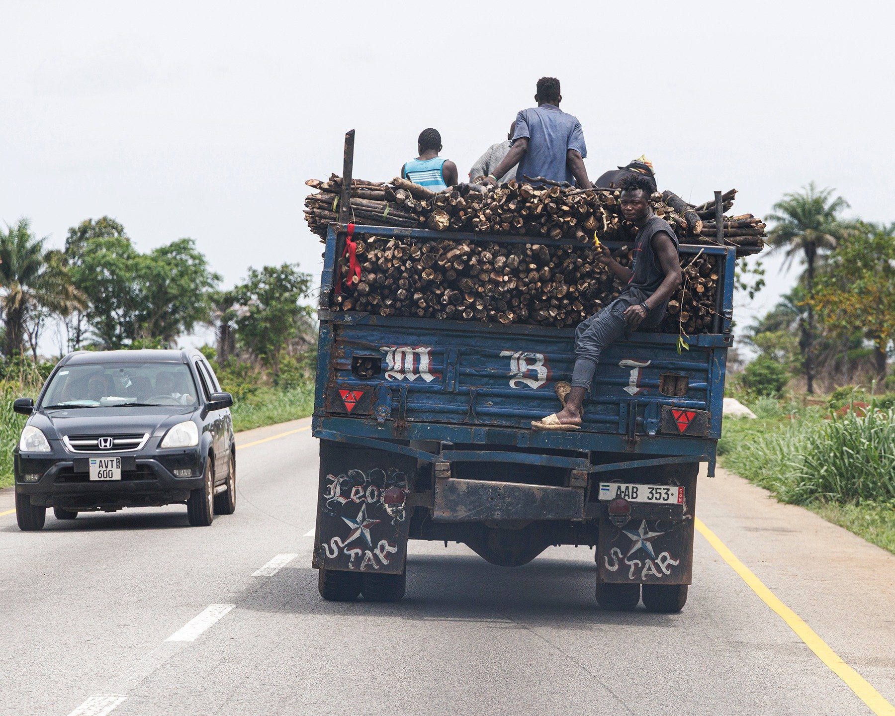 On the road from Bo to Freetown
Sierra Leone
Not how I'd choose to travel!