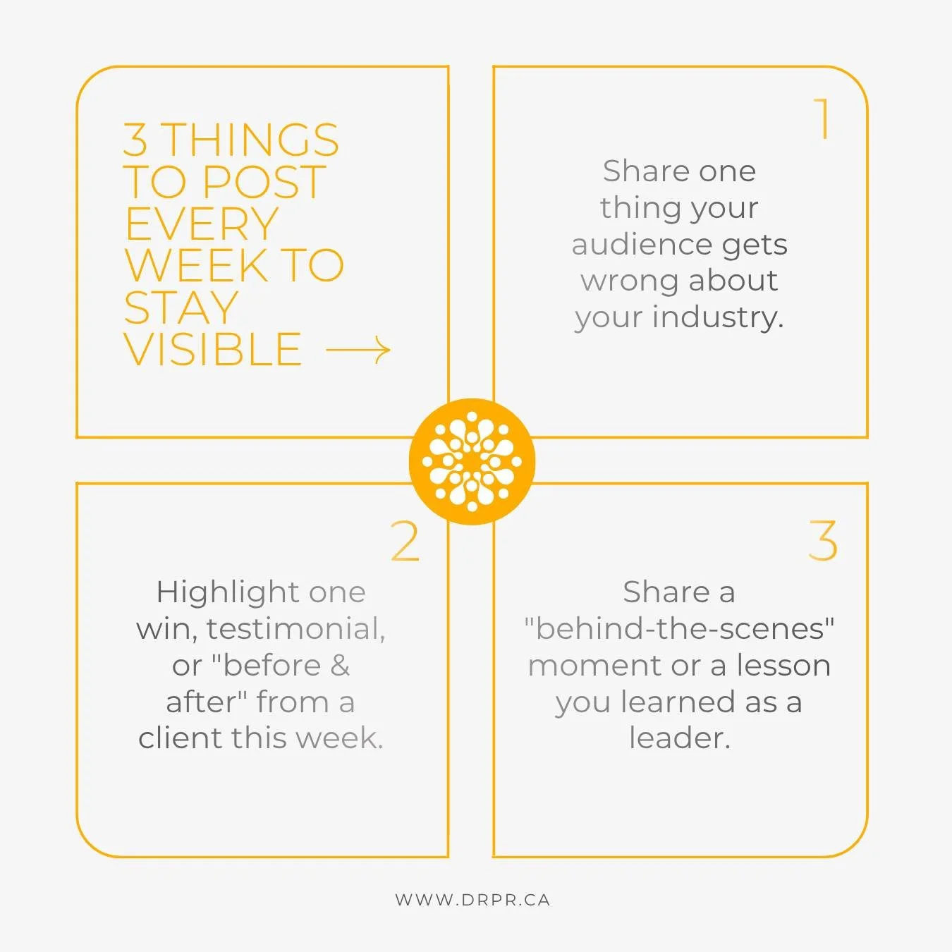You don&rsquo;t need to post every day. You need to post with purpose.

Here&rsquo;s the 3-post-per-week framework we use at DRPR:

Post 1️⃣: EDUCATE &mdash; Teach your audience something valuable. A tip, a framework, a how-to. Position yourself as t