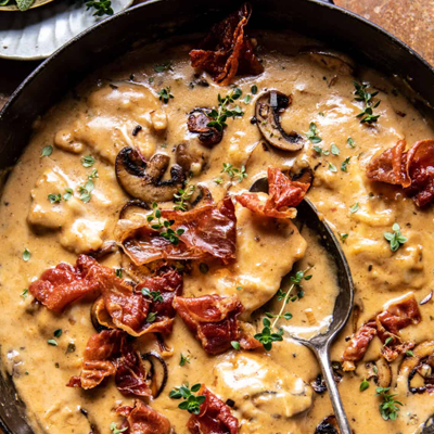 SMOTHERED CHICKEN.