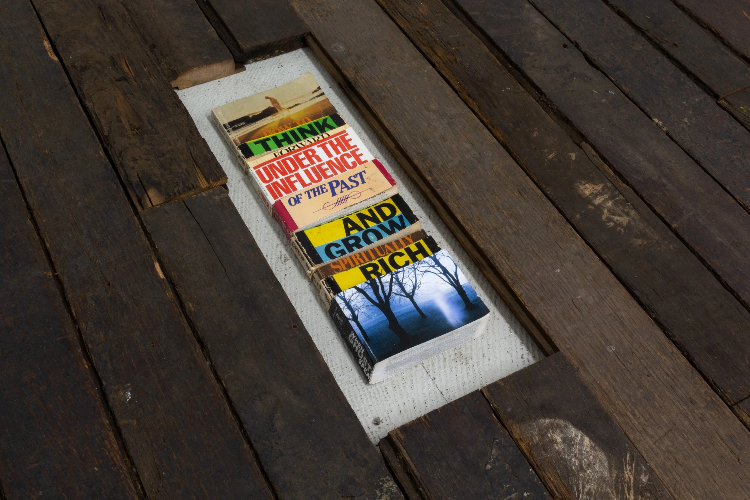  Graham Wiebe  HOW TO THINK FORWARD UNDER THE INFLUENCE OF THE PAST AND GROW SPIRITUALLY RICH , 2022 Spliced self-help books 13 x 4.5 x 1 in 