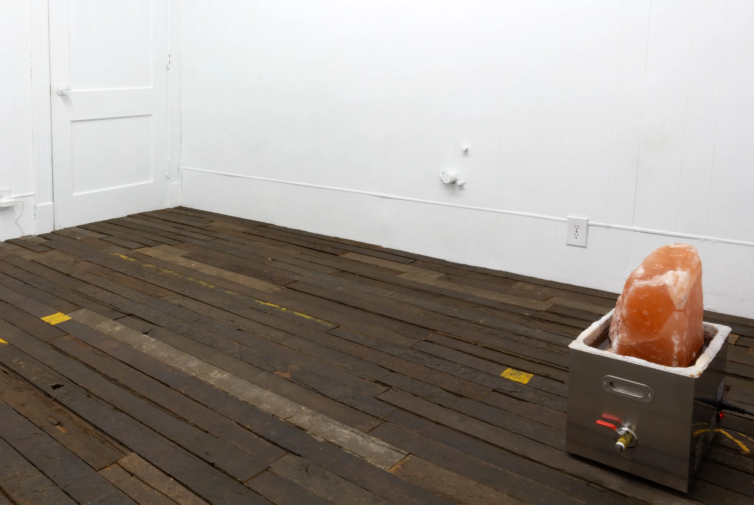  Graham Wiebe  Cosplay , 2022 Salvaged coffin factory flooring Dimensions variable 