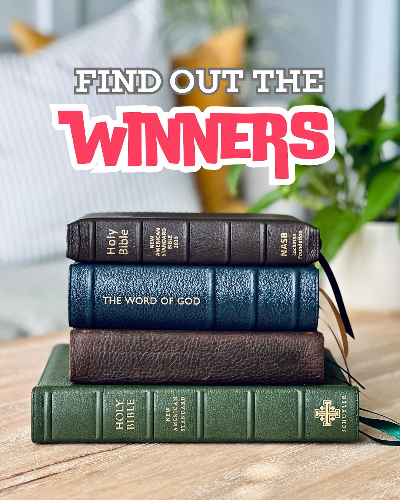 It&rsquo;s time to announce the winners of this month&rsquo;s premium Bible giveaway! 🎉 Watch my latest video on YouTube to find out if you won!