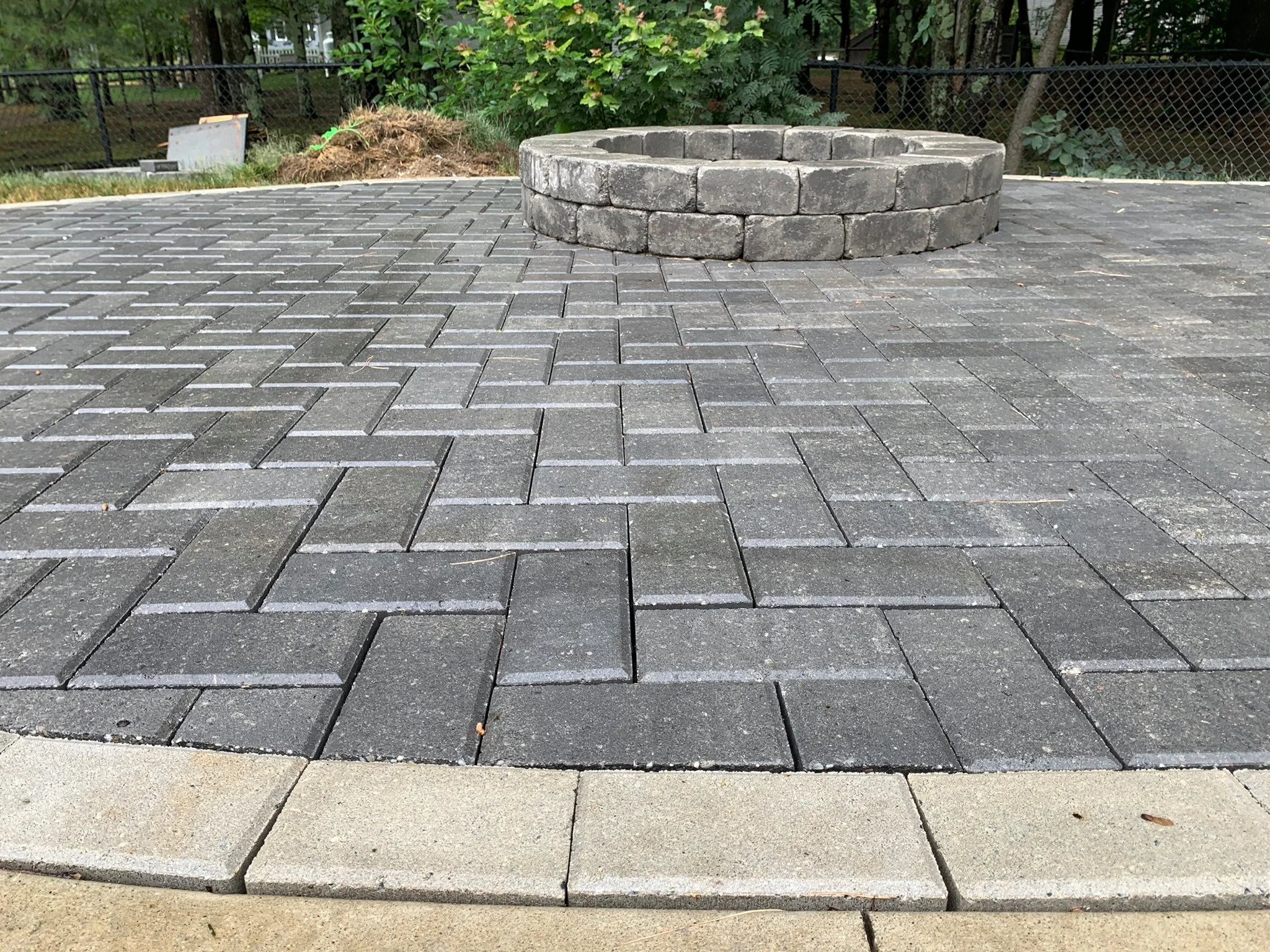 Holland Stone Granite Hill pavers in a Herringbone pattern