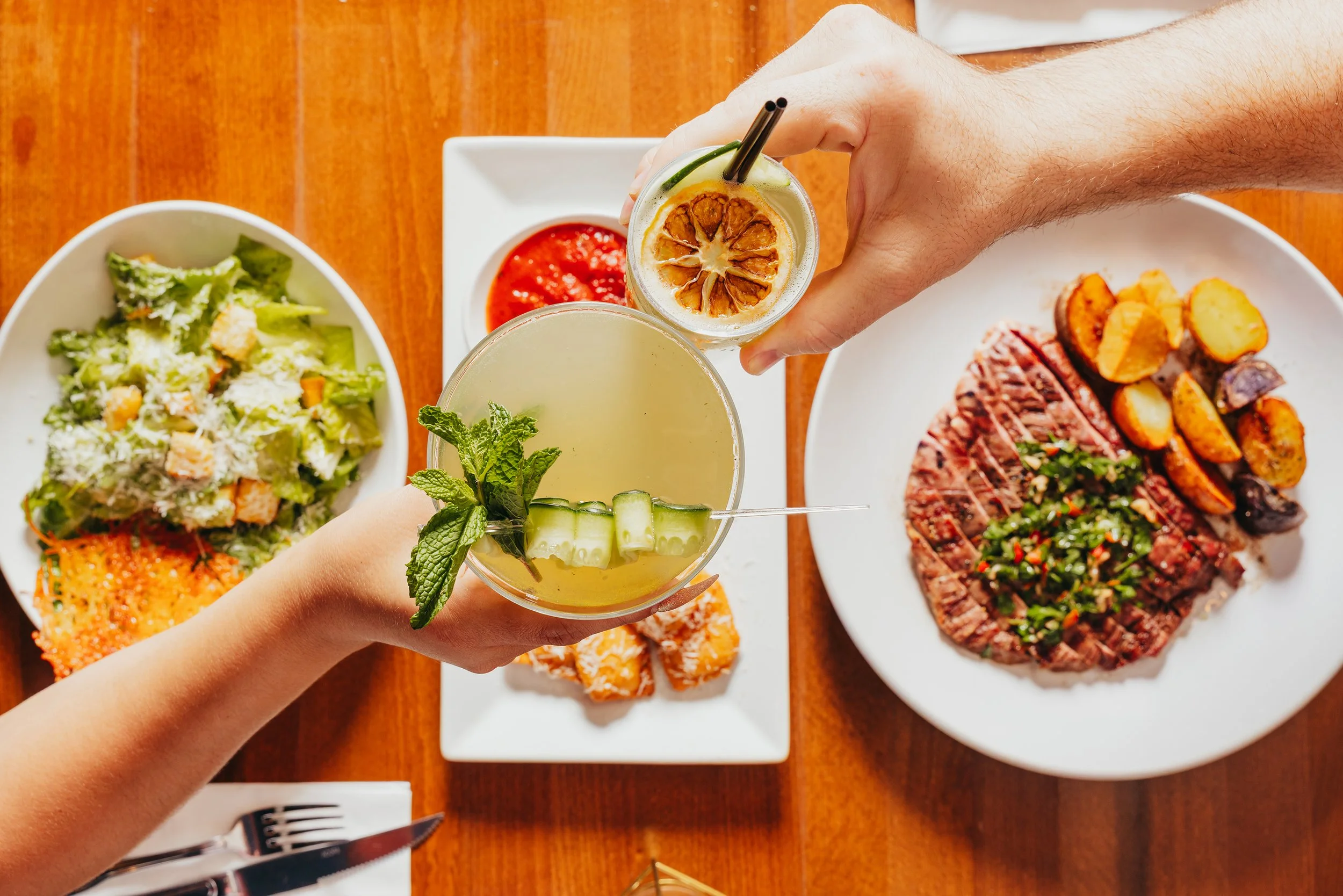 cocktails, drinks, Stockton, restaurants, bars, steak, salad, food, dinner, lounge