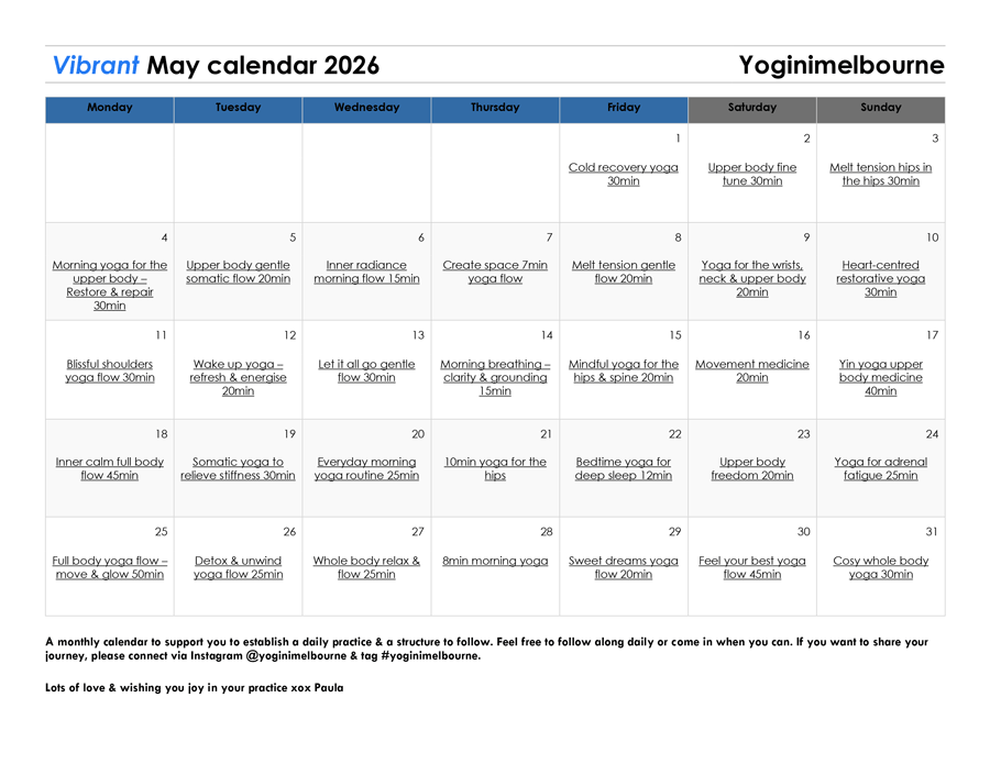 Vibrant May calendar 2026