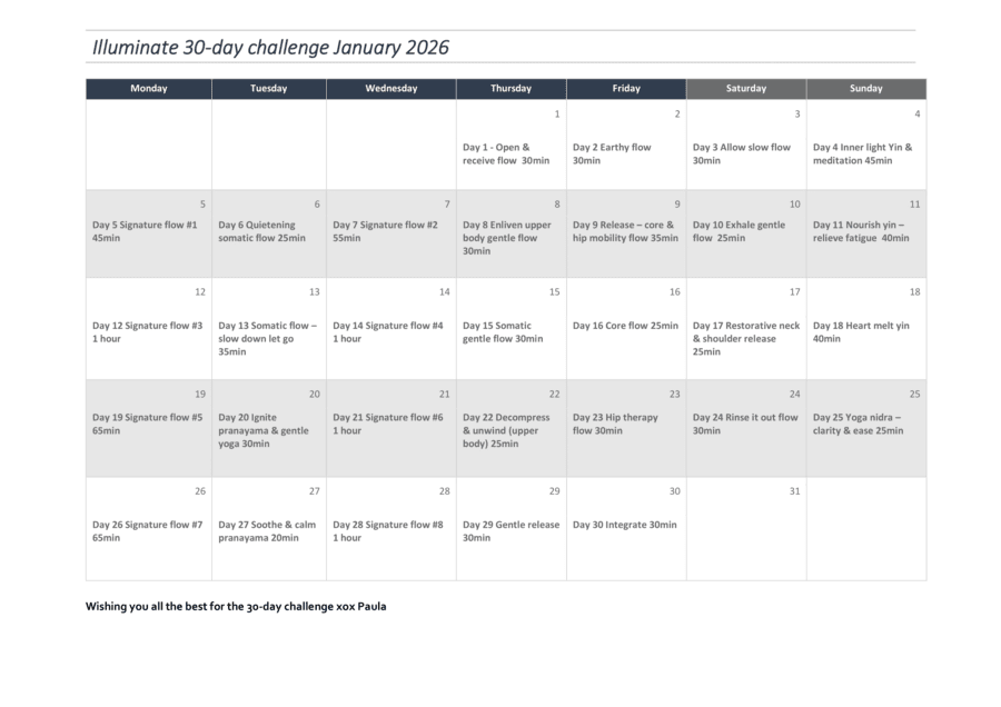 Illuminate 30-day challenge January 2026