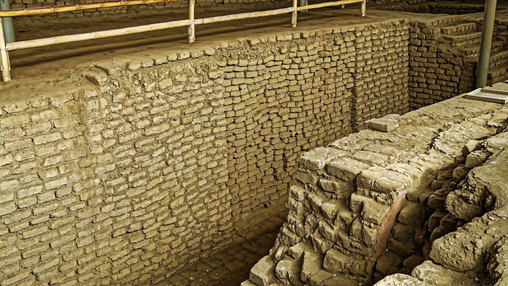 Adobe bricks at the Huaca de la Luna