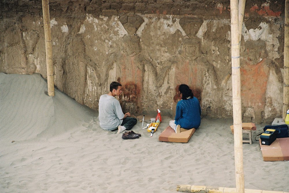 Archaeologists excavating Huaca de la Luna