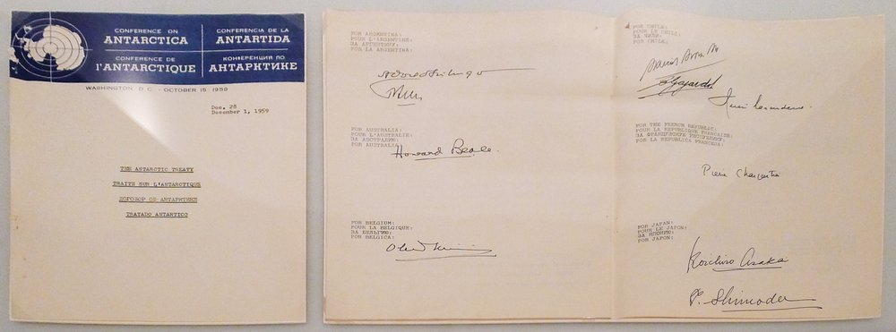 Original copy of Antarctic Treaty with signatories