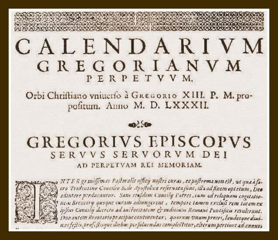 Announcement of the Gregorian Calendar