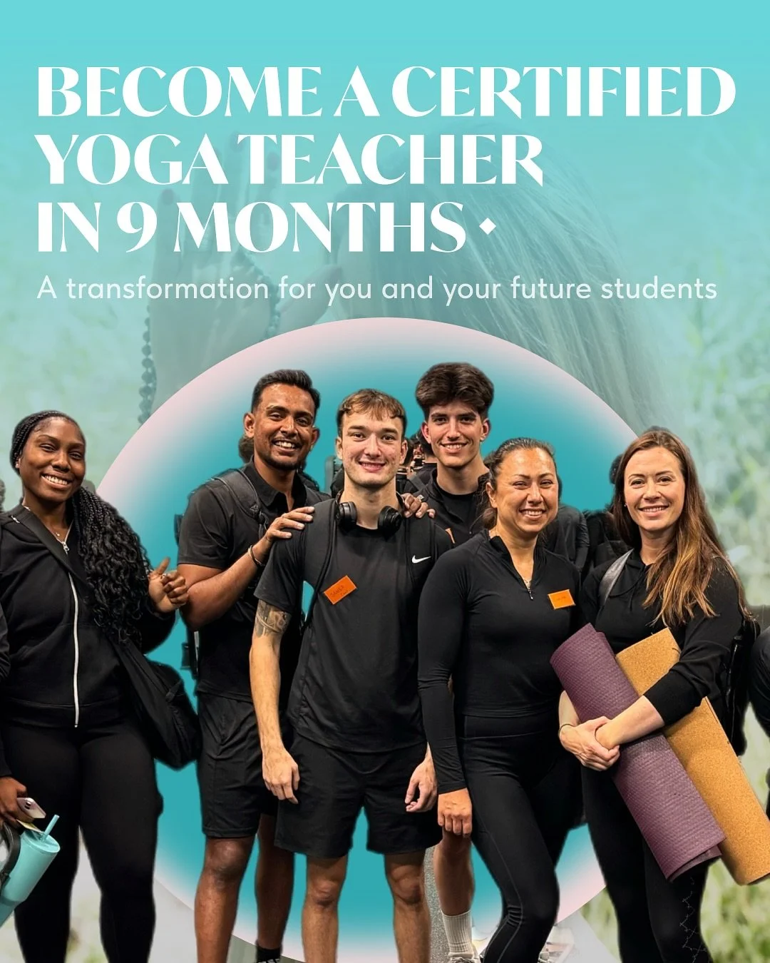 Want to do more than just practise yoga &mdash; want to live it and share it with others?

Our 9-month Yoga Teacher Training (RYT200 hours, Yoga Alliance certified) is your chance to turn your love for yoga into a profession and a path.

Over these 9