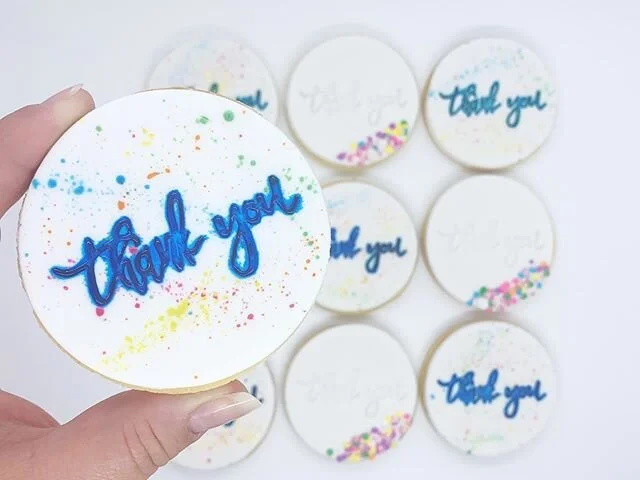 The sweetest thank you 
#newcastlecookieco #cookies #happiness #party #fondant #sugar #baking #ordernow #flour #newcastle #smallbusiness #sugarcookies #localsuppotlocal #cookiecommunity #thankyou