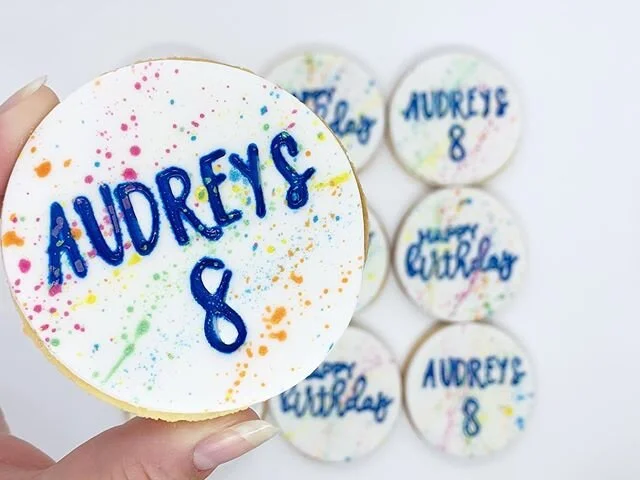Happy birthday Audrey! 
#newcastlecookieco #cookies #happiness #party #fondant #sugar #baking #ordernow #flour #newcastle #smallbusiness #sugarcookies #localsuppotlocal #cookiecommunity #splattercookie #birthday #party #yum