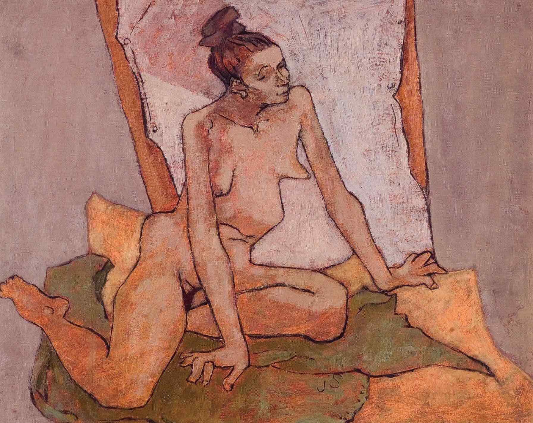 Japanese Model, oil on board, 16 x 20, 1948