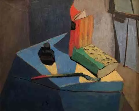 Still Life with Ink Well, oil on canvas, 16x20 inches, 1945(Ref: JS1003)