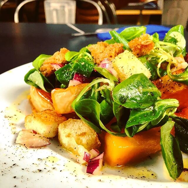 Butternut squash and roast tomato Autumn panzanella #meatfreemondays @therefectory