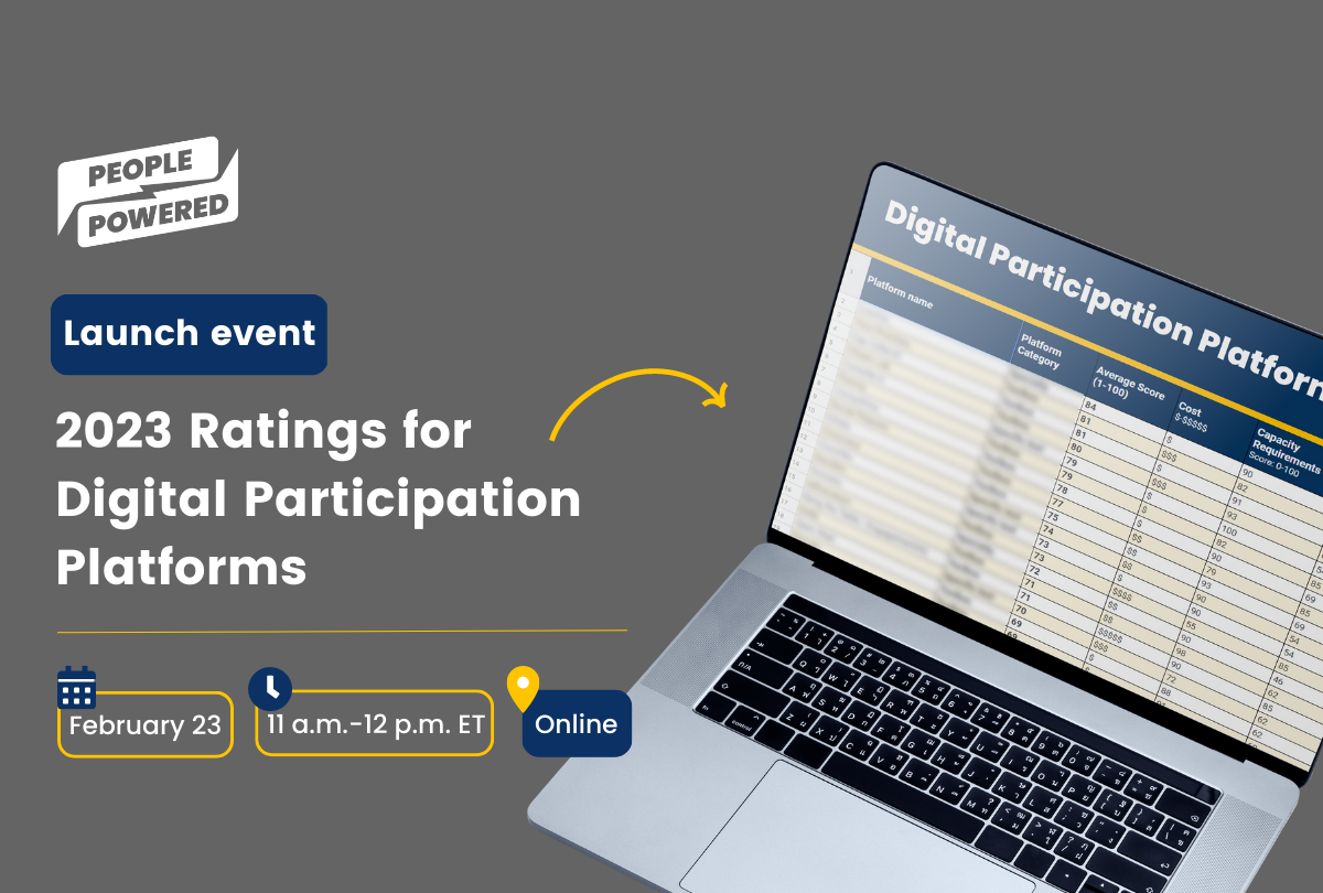 Launch event: 2023 Ratings for Digital Participation Platforms