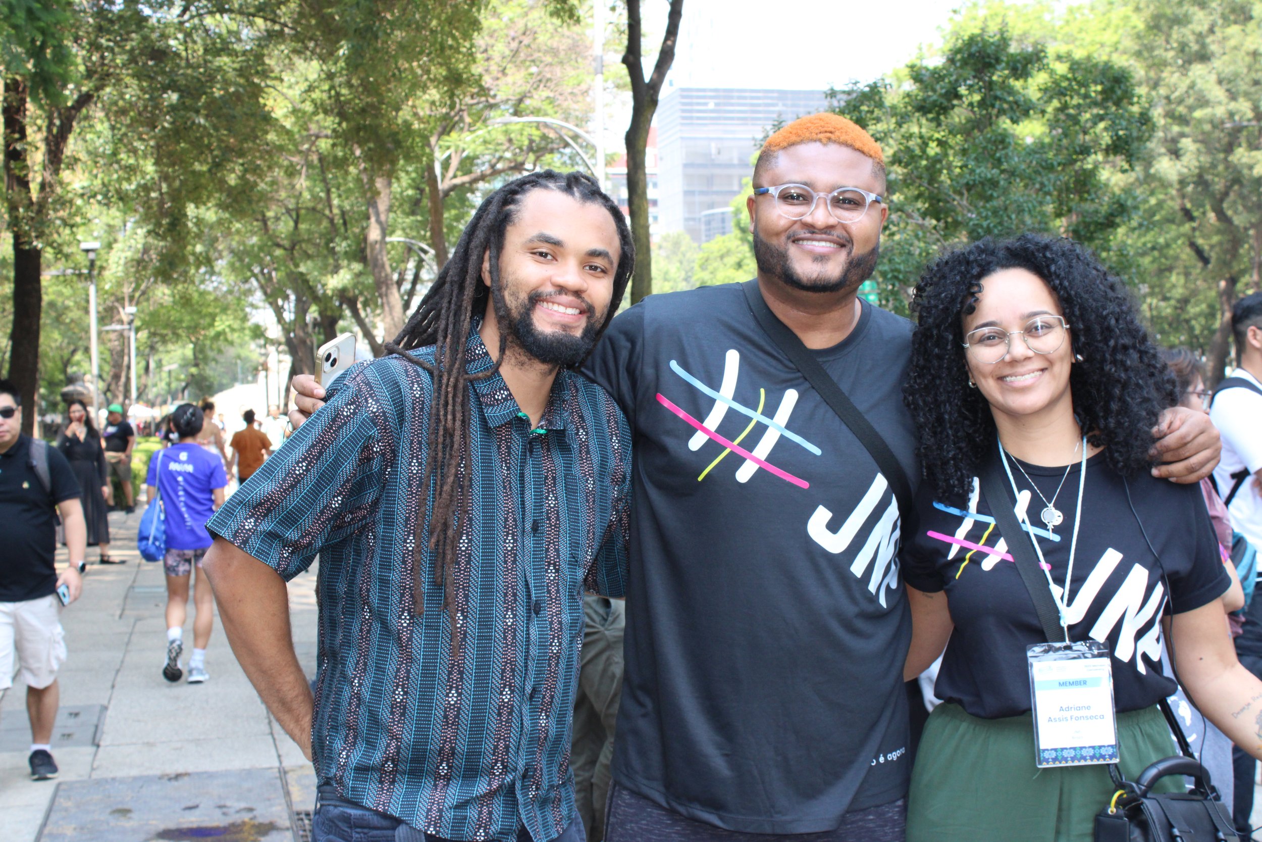   From left: Samora Cardoso, Ivan Shirlen Teixeira dos Santos, Adriane Assis Fonseca (Juventude Negra Política, Brazil)  
