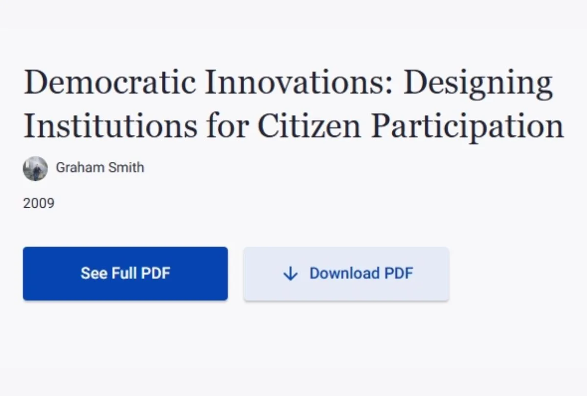 Designing institutions for citizen participation