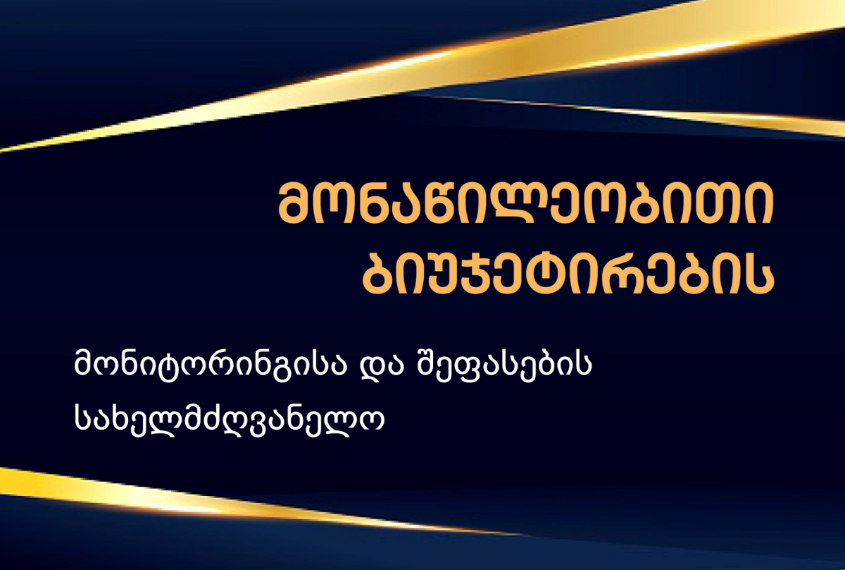 Participatory budgeting in Georgia: Manual for monitoring and evaluation 