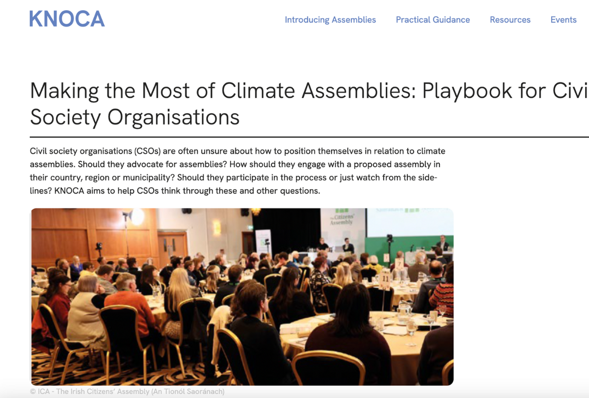 Making the most of climate assemblies: Playbook for civil society organizations