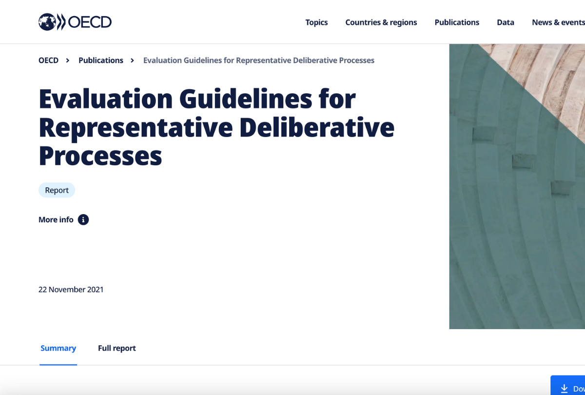 Evaluation guidelines for representative deliberative processes